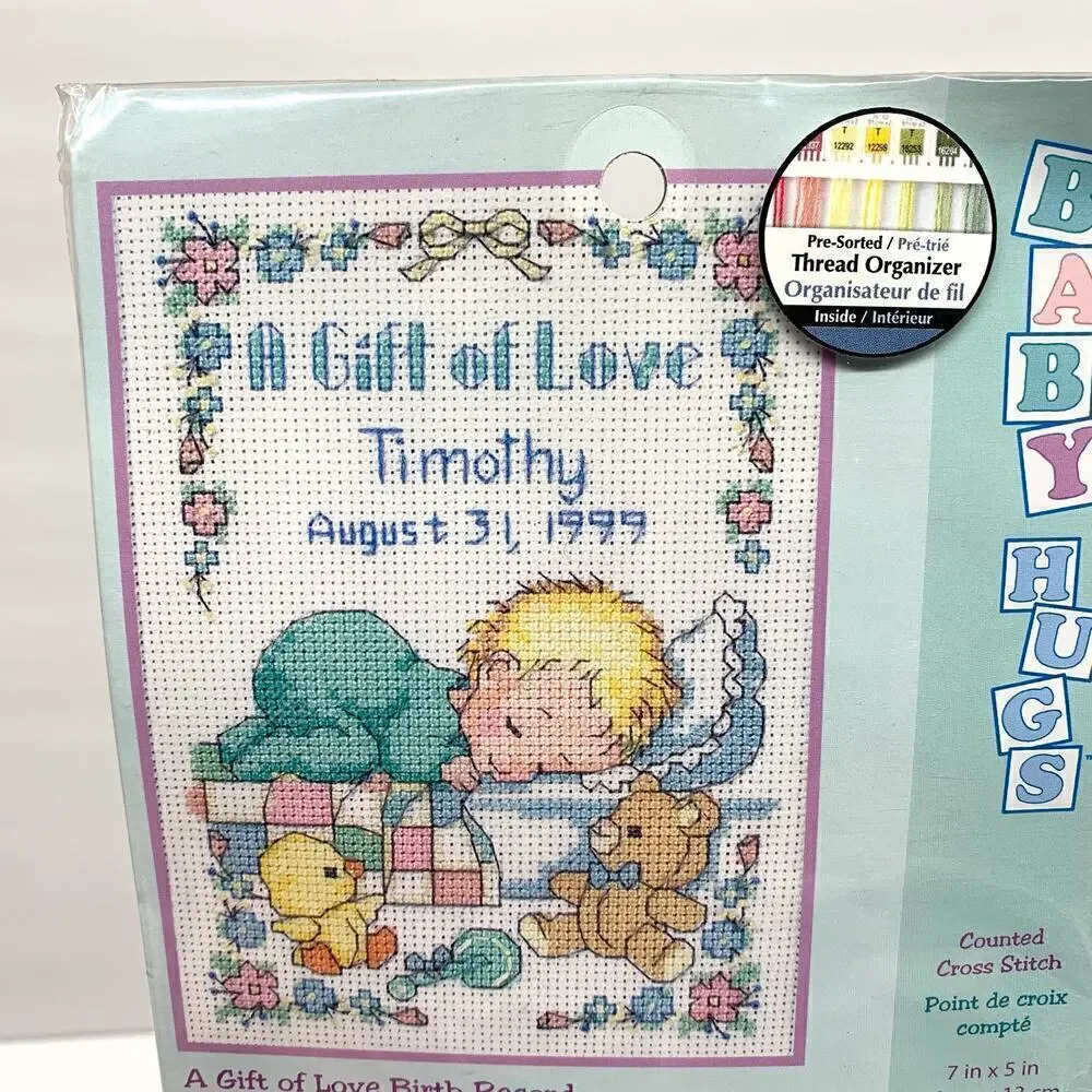 Baby Hugs 'A Gift of Love' Cross Stitch Kit - Blue